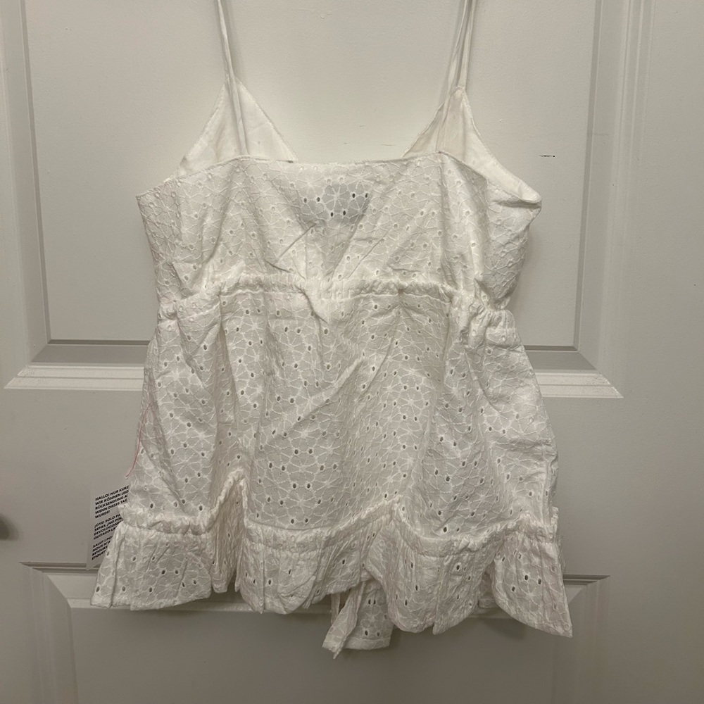 ASOS White Eyelet Ruffle Tank - Picture 3 of 5